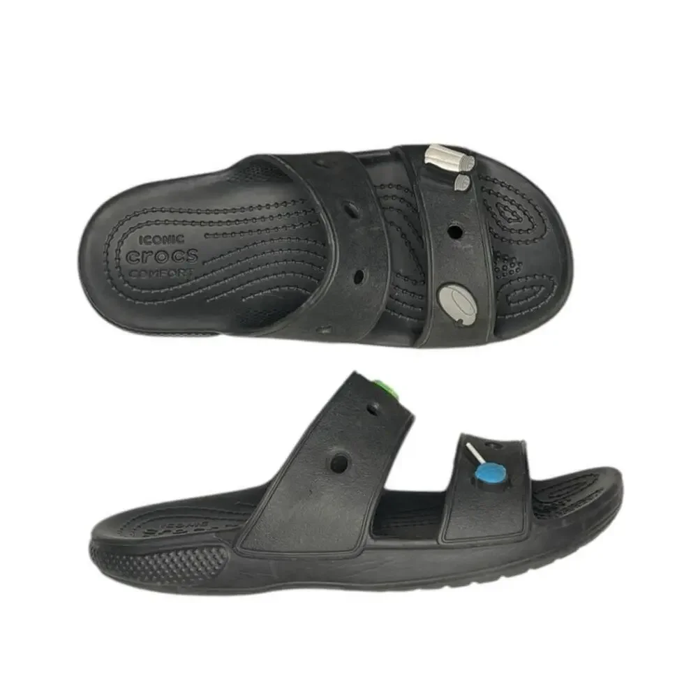 Crocs Classic Slip On Rubber Sandals Size 4 Womens Black